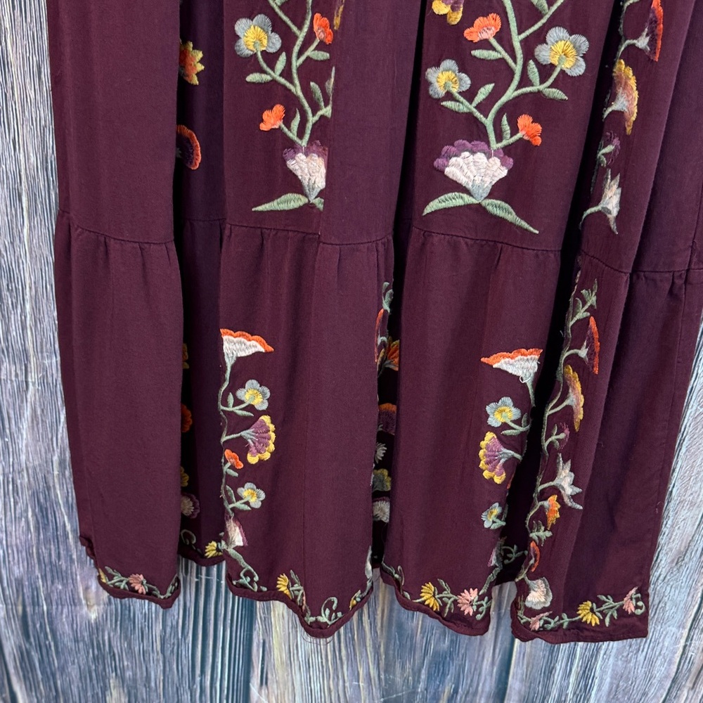 Orange Creek Burgundy Floral Long Sleeve Dress - Picture 5 of 10